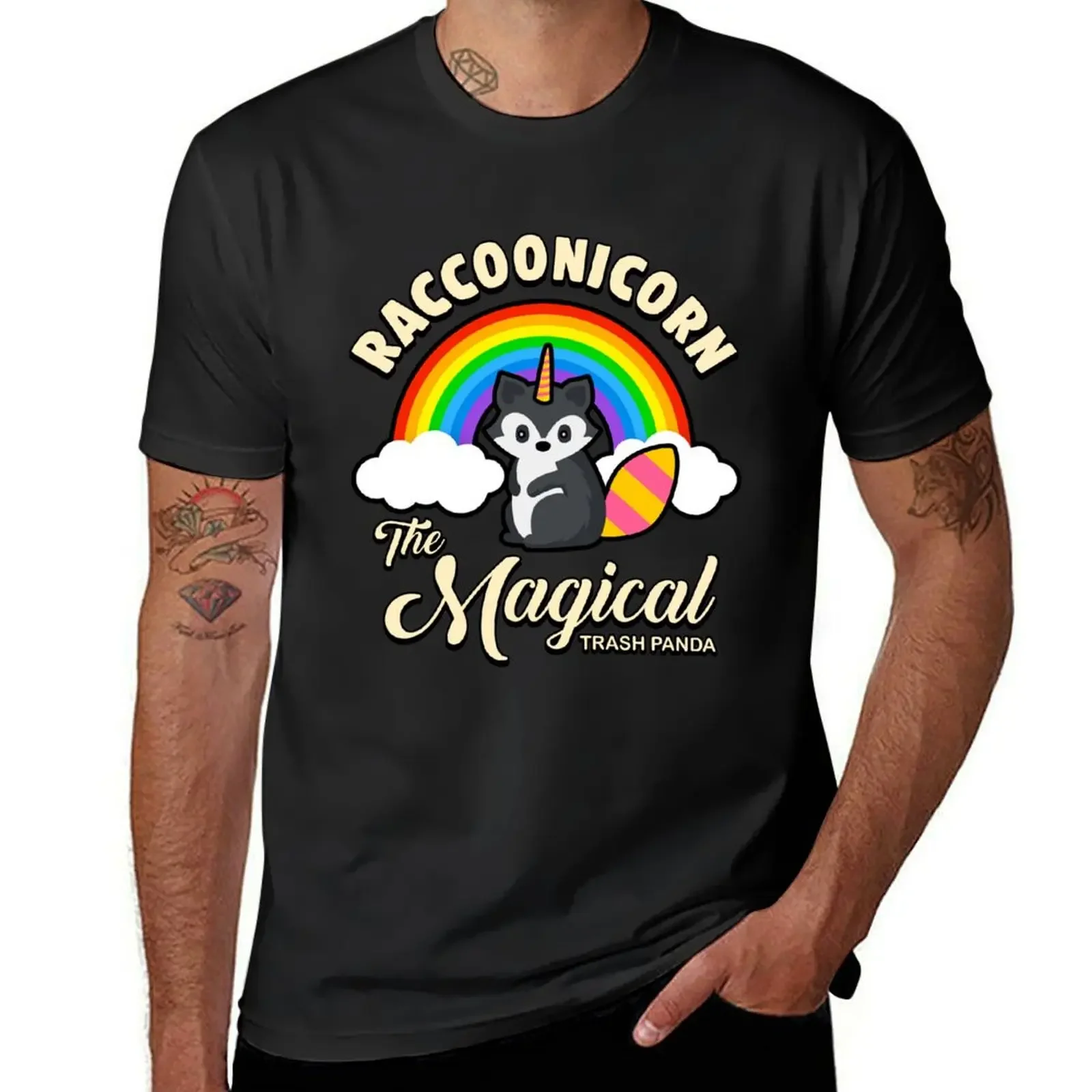 Raccoonicorn-Camiseta de mapache, unicornio, animales mágicos, regalo, cosas baratas, camisetas gráficas de baloncesto, camisetas de verano para hombres