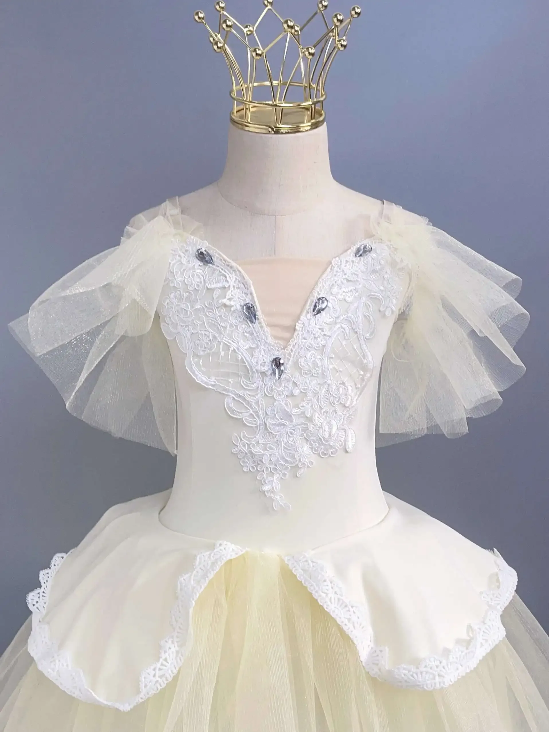 Children's Day Long Soft Tulle Ballet Performance Dress for Girls Professional Swan Lake Dance Dress Little Swan Performance