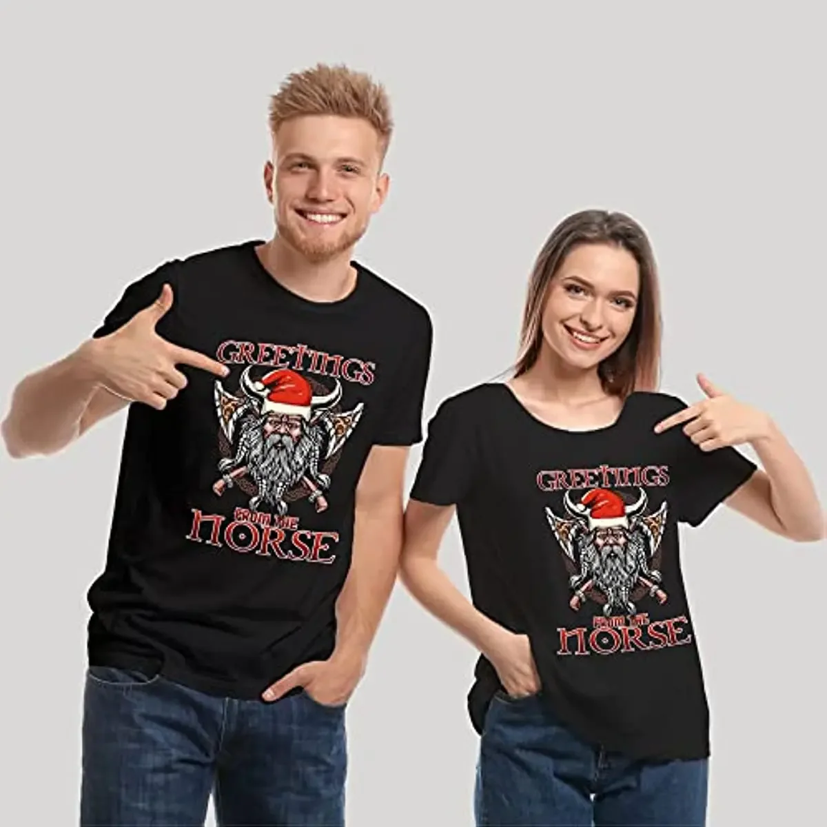 Treetings From The Norse. Novelty Nordic warriors Christmas Gift T-Shirt 100% Cotton O-Neck Short Sleeve  Mens T-shirt