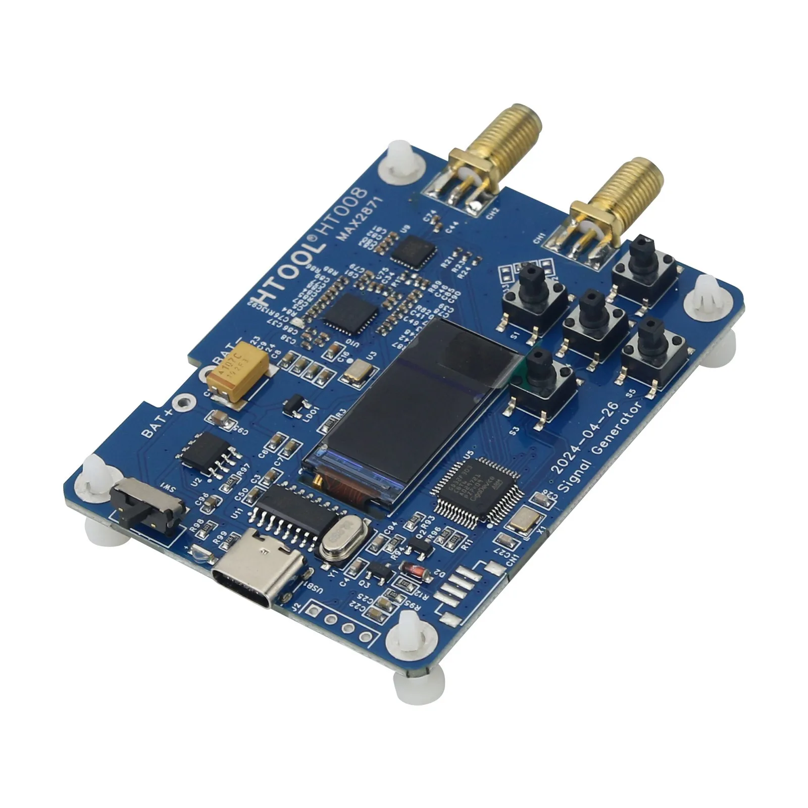 HT008 23.5-6000MHz Sinewave Signal Generator MAX2871 Chip Serial Port Control r f Signal Source