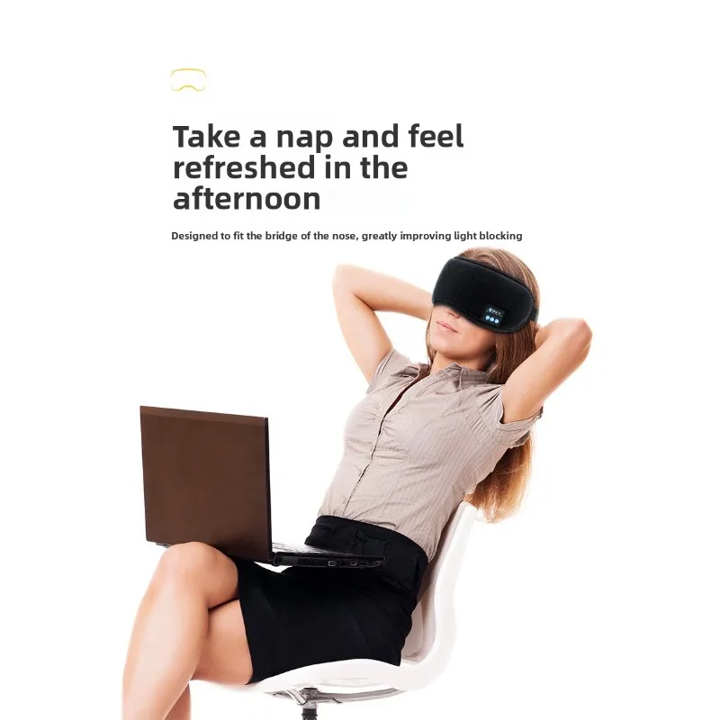 قناع نوم بلوتوث مكبرات صوت مدمجة موسيقى لاسلكية ظلال عيون قيلولة للسفر والتأمل قابل لإعادة الشحن USB قابل للغسل ذكي للبالغين جديد
