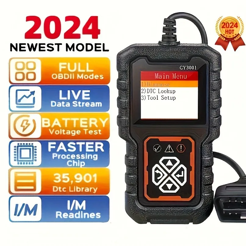 2024 OBDII Scanner Car Diagnostic Tool 3001 OBD2 Scanner, Engine Fault Code Reader Mode CAN Diagnostic Scan Tool for Obd2 Scanne