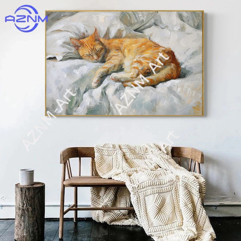 Vintage Easter Rabbit Black Cats Ginger Cat Sleep Swans Duck Owl Animal Poster Canvas Painting Print for Living Room Home Decor