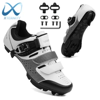 Zapatos profesionales para ciclismo de montaña, zapatillas SPD con tacos planos para exteriores con autosujeción, talla grande 48, zapatillas para bicicleta de carreras para hombre