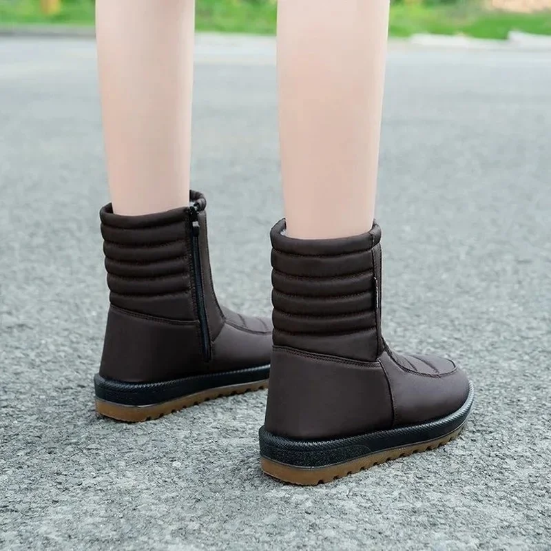 BEYARNE  new waterproof non-slip thick short boots women fashion Korean wild snow boots female mother cotton shoes