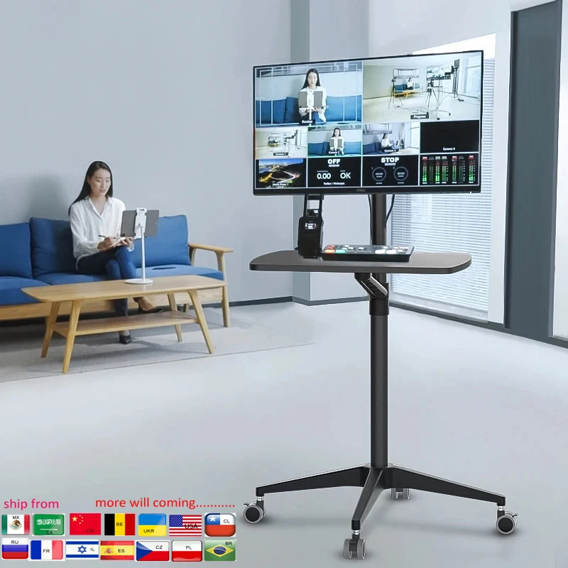 Ergonômico Movimento Completo 2in1 Portátil Suporte de Chão Monitor Teclado Altura Ajustar em Movimento Notebook Mesa Escritório em Casa Ut2