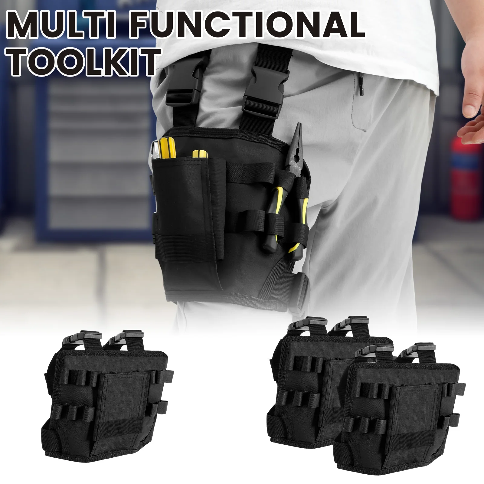 1/2PCS Lightweight Tool Pouch for Leg Portable Bag with Belt Clip Adjustable Storage Bag Multifunctional Tool Holder with Pocket