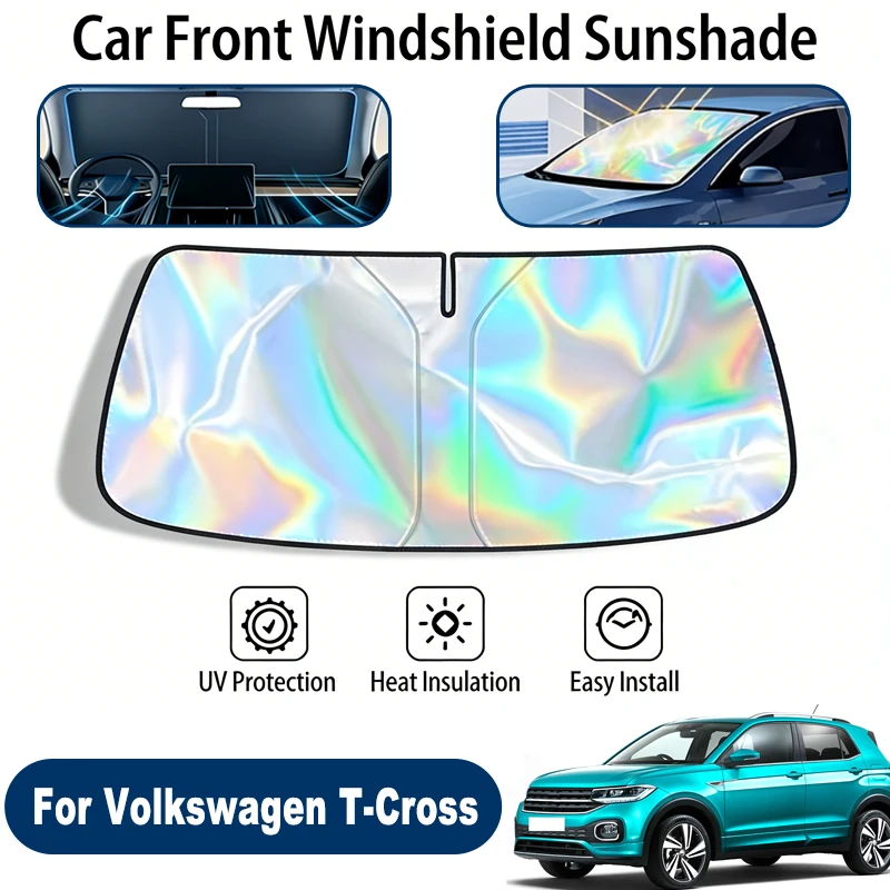 

Windshield Sun Shade For Volkswagen T-Cross Foldable UV Reflective Front Window Sun Protection Cover Accessories