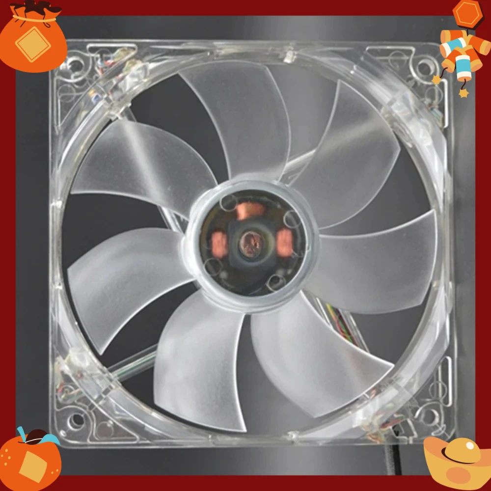 120mm Transparent LED Blue Light PC Case Cooling Fan Silent Axial Air Cooler For Thermaltake Tt