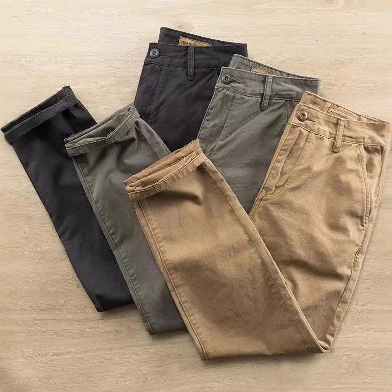 Men's Casual Work Trousers Straight Leg Wear Resistant Autumn Construction Site Labor Protection Pants Comfortable Loose Fit