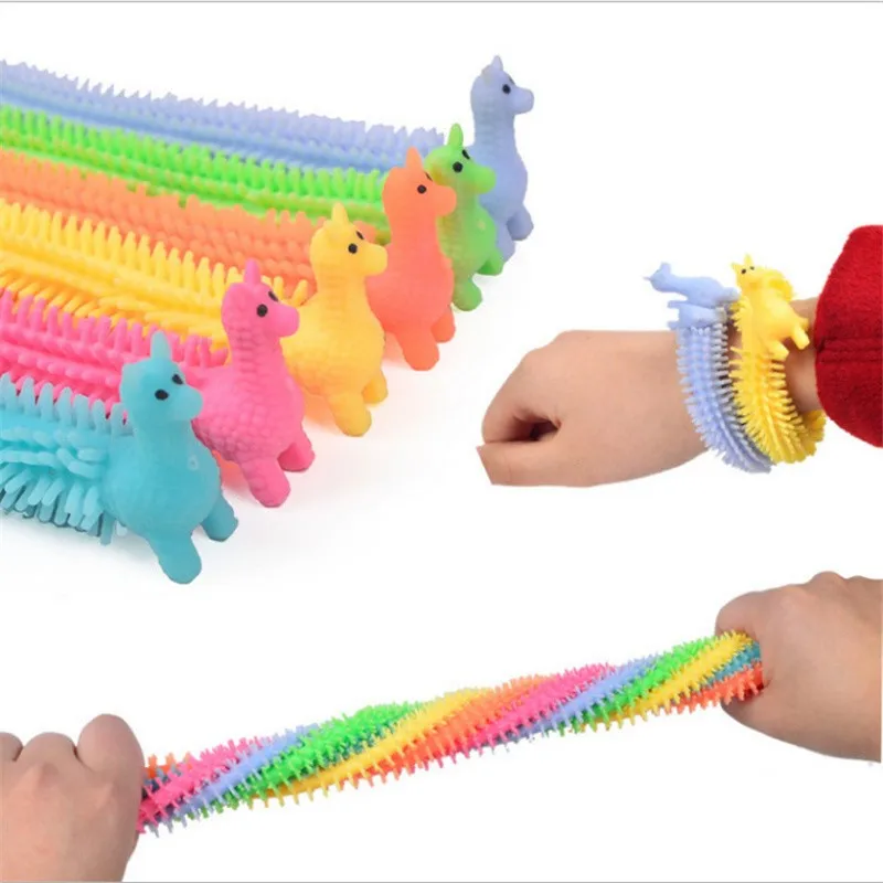 3pcs Worm Noodle Stretch String TPR Rope Anti Stress Toys String Fidget Autism Vent Toys Random Color