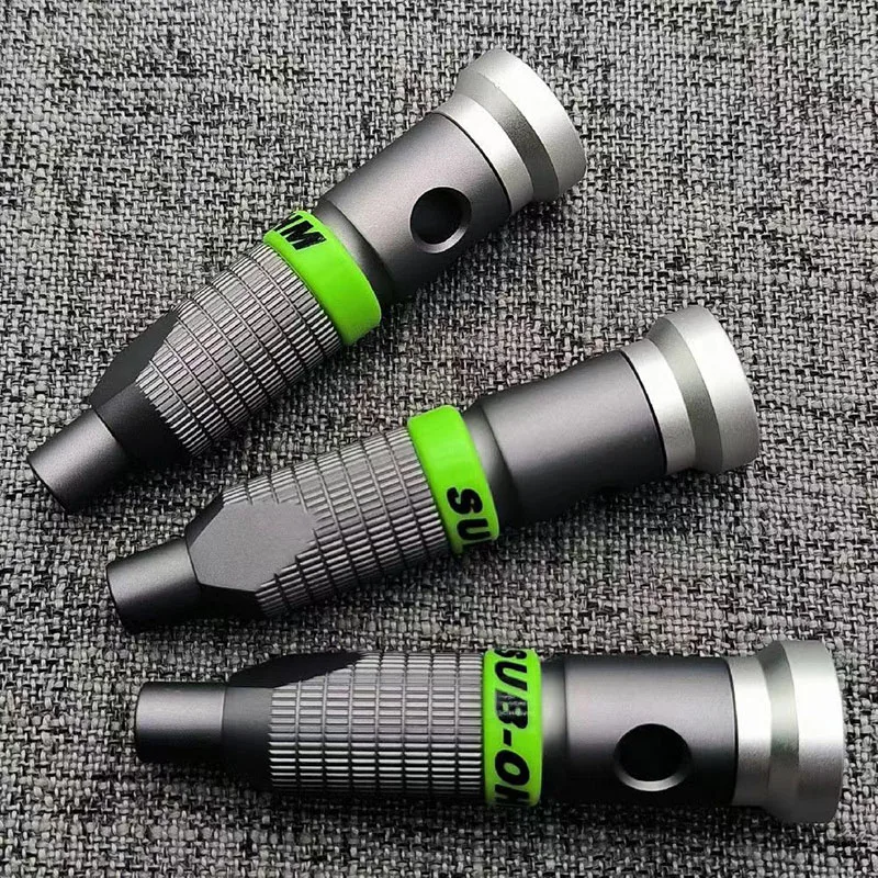 1pc Aluminum alloy screwdriver mini handle Portable multifunctional magnetic self-locking suitable for 6.35mm hexagonal head