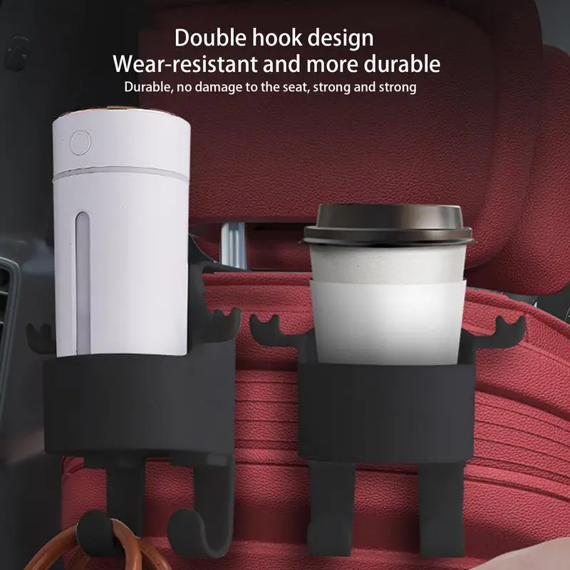 Headrest Hook Cup Holder Automotive Backseat Multifunction Drink Holder Hook Hanger For Bags Umbrellas Purse Reusable Storage