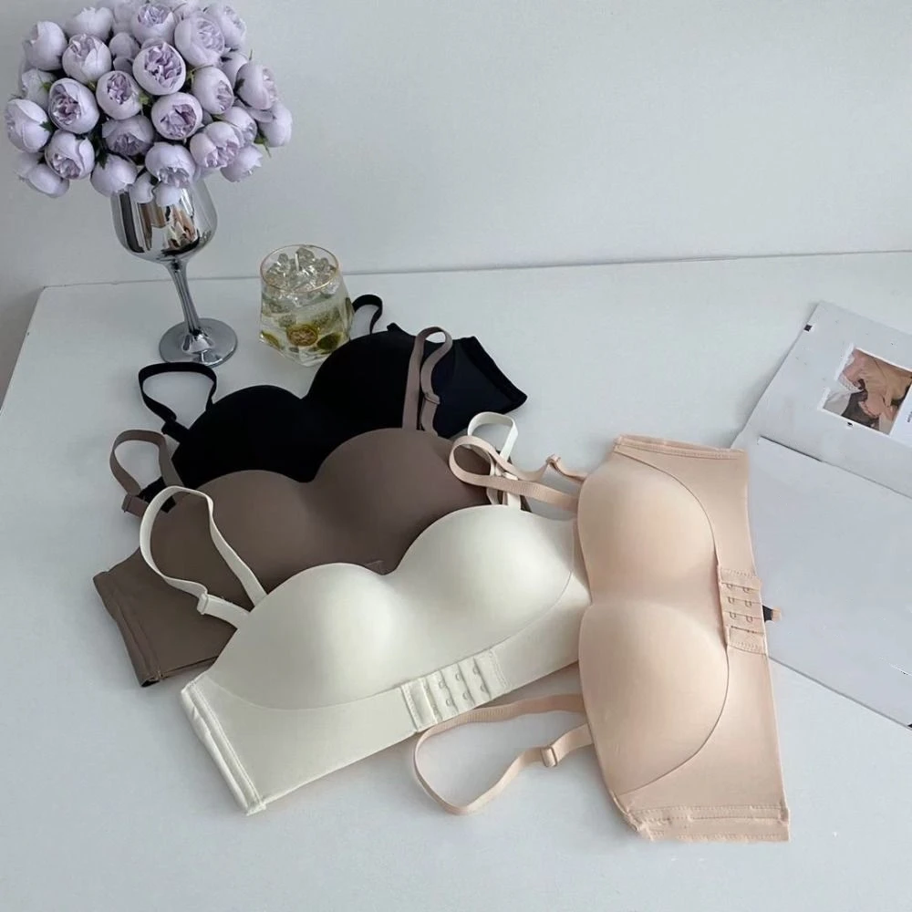 

Simple 2 in 1 Seamless Bras Anti-Sagging Front Buckle Wireless Underwear Adjustable Underwear Push Up Bralette Summer