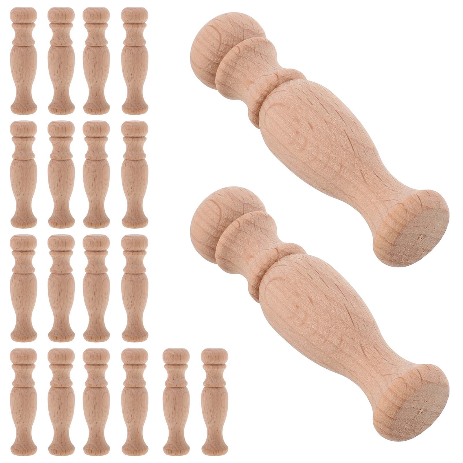 

20 Pcs Roman Capital Wood Crafts Unfinished Wooden Rods Baluster Spindles Decorative Pillars Handrail Posts Solid Wood Exquisite