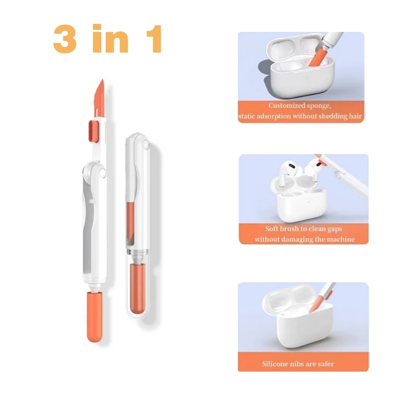 Foldable Bluetooth Earphones Cleaner Kit For Airpods Pro 2 Portable Wireless Earbuds Cleaning Brush