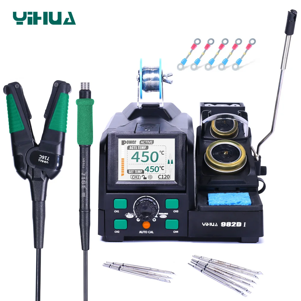 YIHUA 982D-I PRO Precision Tweezers Soldering Iron Station for Microscope Soldering Electronics Rework Station  Auto Calibration