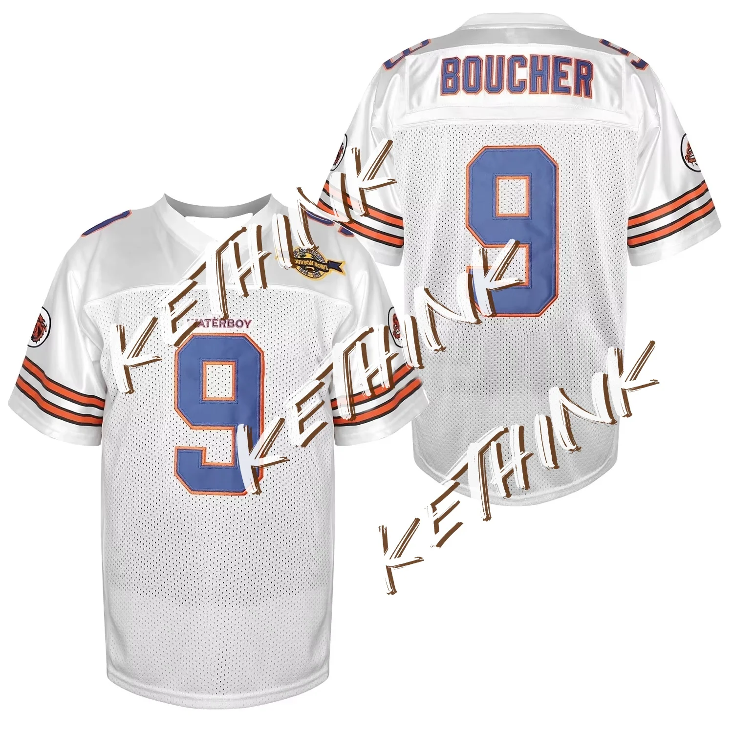 بوبي باوتشر # 9 قميص كرة القدم The Waterboy Adam Sandler Movie Mud Dogs Bourbon Bowl #2