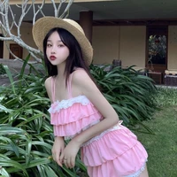 Bikini Sets Women Kawaii Girlish Design Tender Teens Slim Chic Beach Simple Feminino Daily Ruffles Japan Style Cool Sexy - Image 4