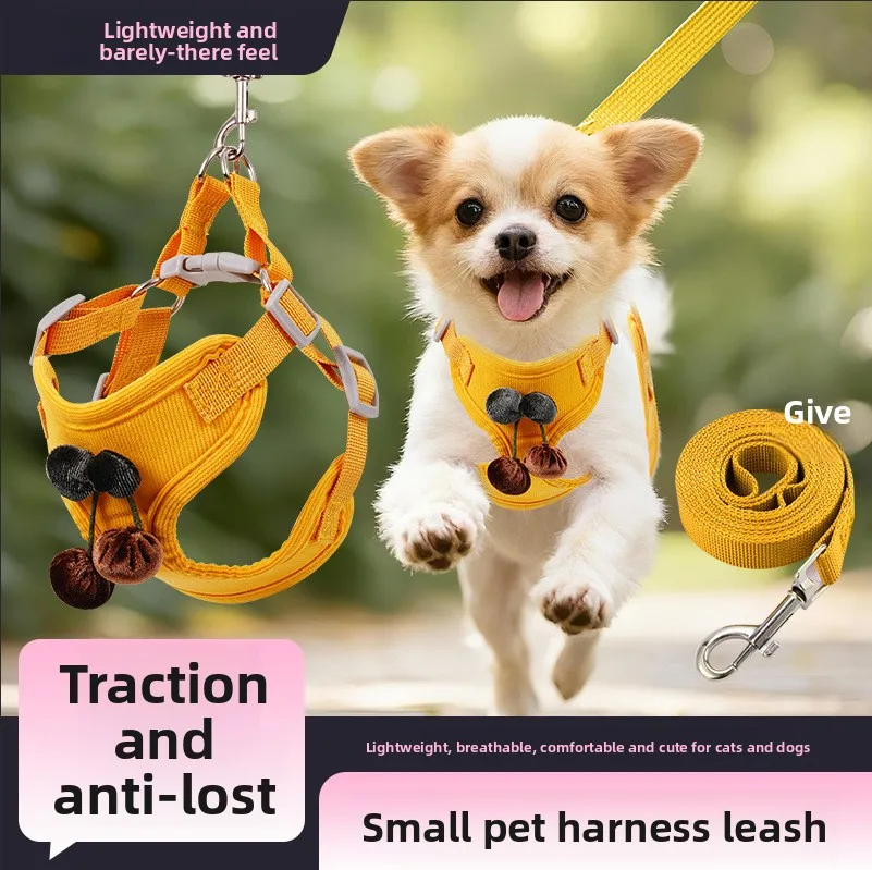 

Contrasting color new vest-type leash for dogs to go out for walking, anti-breakaway Pomeranian Teddy dog ​​walking rope chain