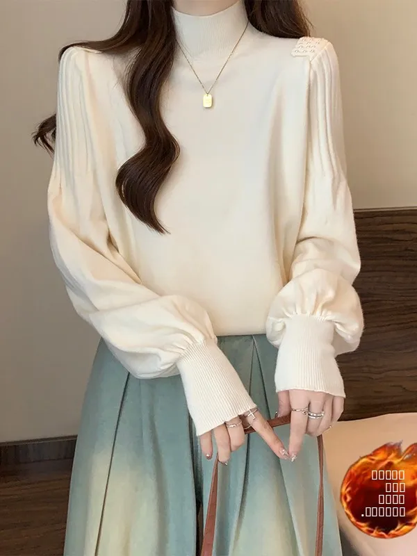 

Теплый вязаный базовый слой, женский топ больших размеров Micro FaM для похудения Agel, осень-зима, Thiened Long Sve, стандартный крой