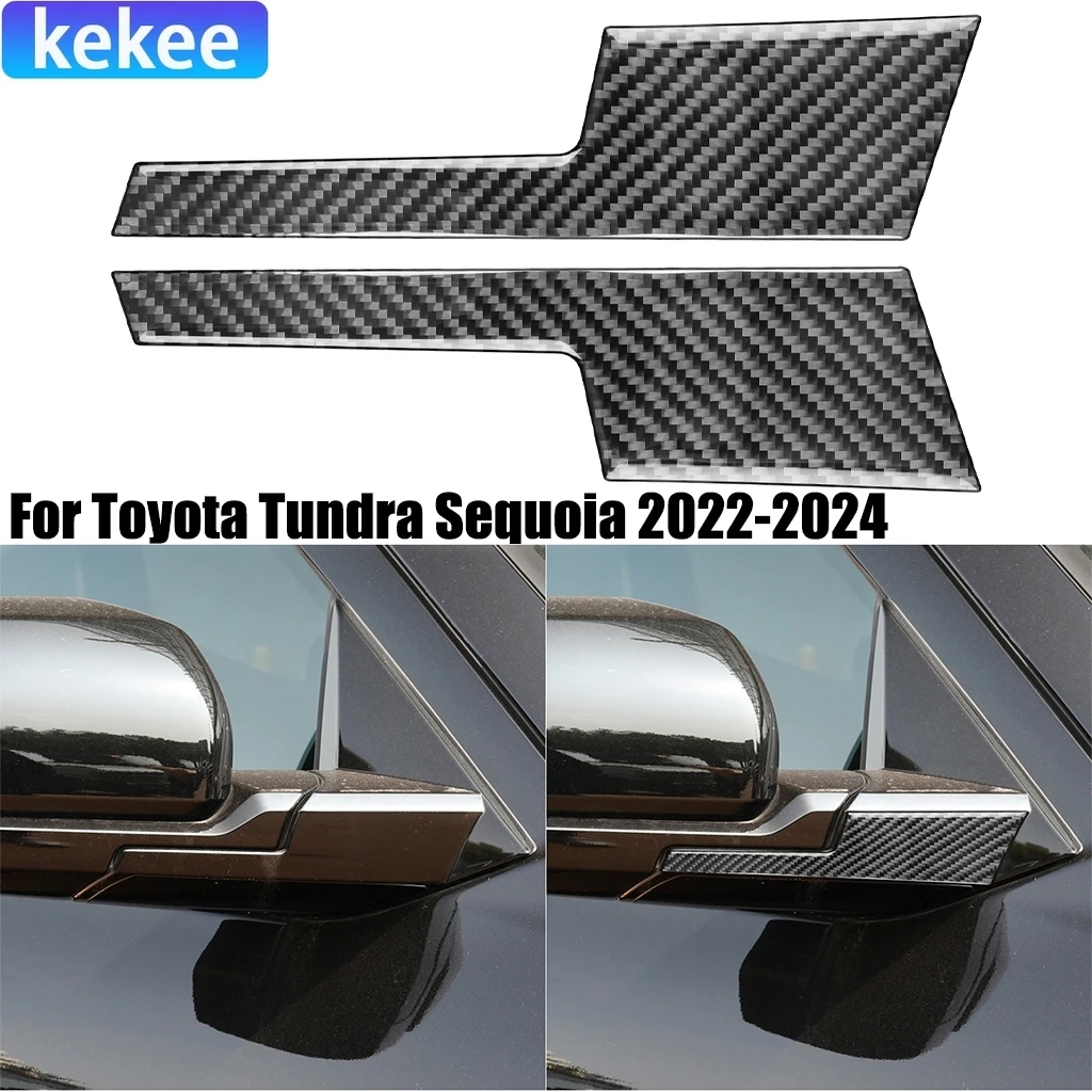 For Toyota Tundra Sequoia 2022-2024 Carbon Fiber Side-view Mirror Decorative Car Accessories Exterior Cover Stickers Auto Trim