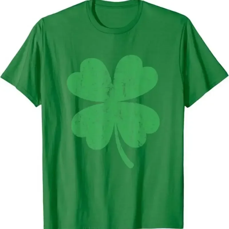 St Patricks Day Four Leaf Clover Retro Vintage Distressed Good Luck WomenT shirt