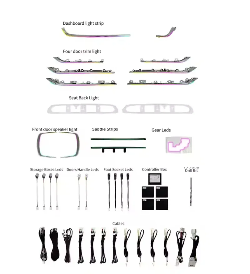 Car LED Ambient Light For Toyota Alphard Vellfire Elfa 2015-2022 Instrument Door Dynamic Light Shadow Decorative Lamp