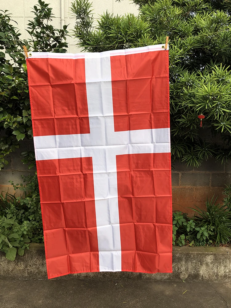 Z-ONE FLAG 3*5 FT Denmark Flag 90*150cm  High Quality polyester hanging Indoor Outdoor Home Decoration banner