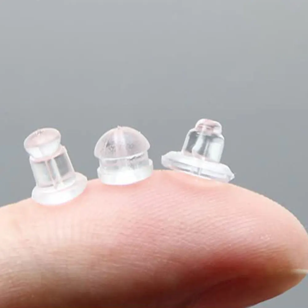 

Silicone Earring Backs Plugs for Studs Clear Locking Hook Droopy Ears hypoallergenic backs earring Stoppers jewelry