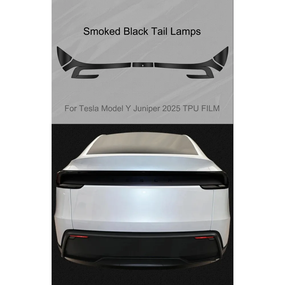 For Tesla Model Y Juniper 2025 Car Accessories Headlamp Protective Film Launch TPU Transparent Smoked Black Headlight Film Decor
