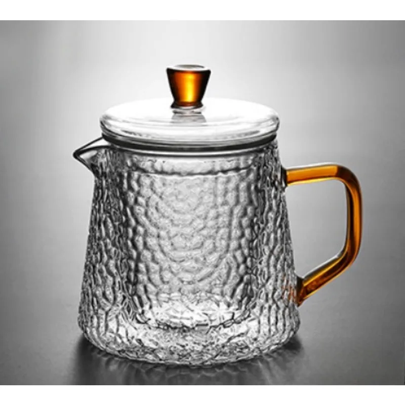 

Hammered Glass Teapot Set Household Office Heat Resistant High Temperature Explosion Proof Teaware Tea Infuser Tea Set Teacups