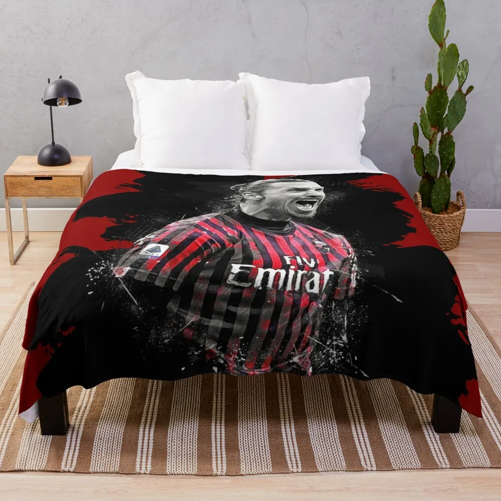 

Zlatan Ibrahimovic Ac Milan Throw Blanket Multi-Purpose Softest Bed covers Blankets