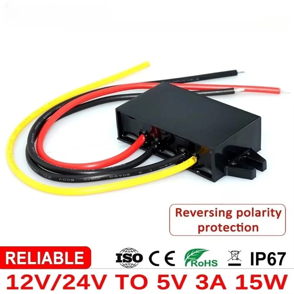 12V 24V to 5V 10A  5A 3A Step Down DC DC Converter Buck to 5 Volt Voltage Regulator 50W 24V 12 Volt  LED Power Supply for Cars