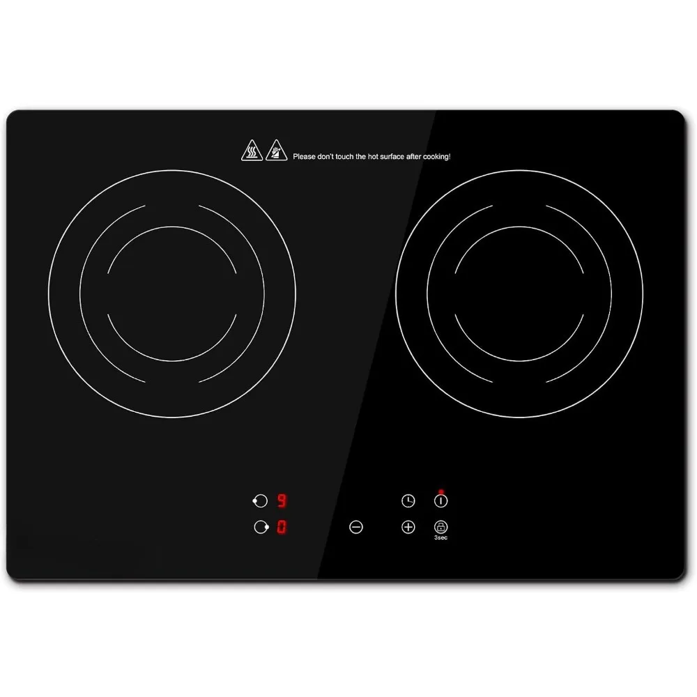 Electric Induction Cooker, 2 Burners for RV, Built-in Electric Cooktops, 9 Power Levels, 99-min Timer, Double Induction Cooktop