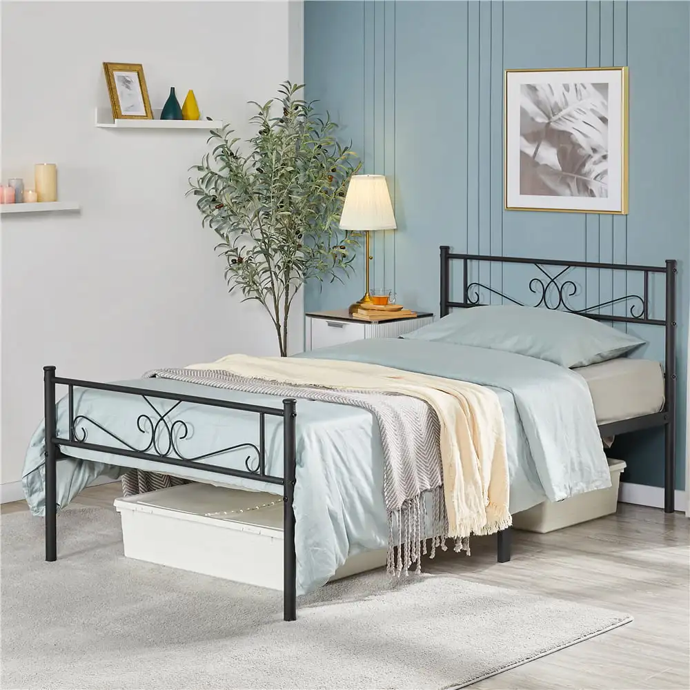 

Modern Scroll Metal Platform bed furniture bed frame