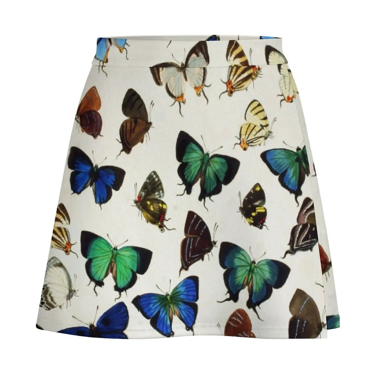 COLORFUL BUTTERFLIES IN GREEN BLUE YELLOW WHITE Beauty Nature Collection Mini Skirt summer dress for women 2025 summer skirts