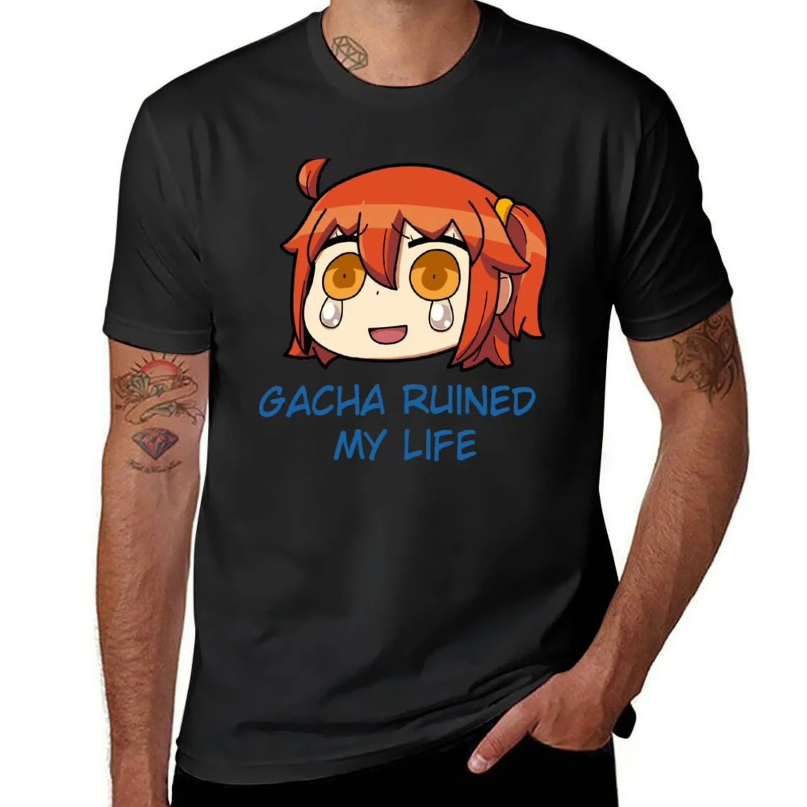 FGO Gacha Ruined my life T-Shirt customs animal prinfor boys blanks mens graphic t-shirts pack