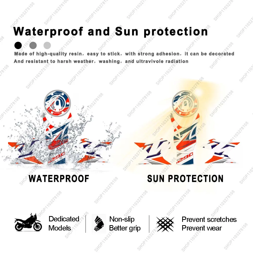 For 1290 Super Adventure R 2023 3D Epoxy Resin Sticker Kit Waterproof Scratch-Resistant Motorcycle Tank Pad Protective Sticker