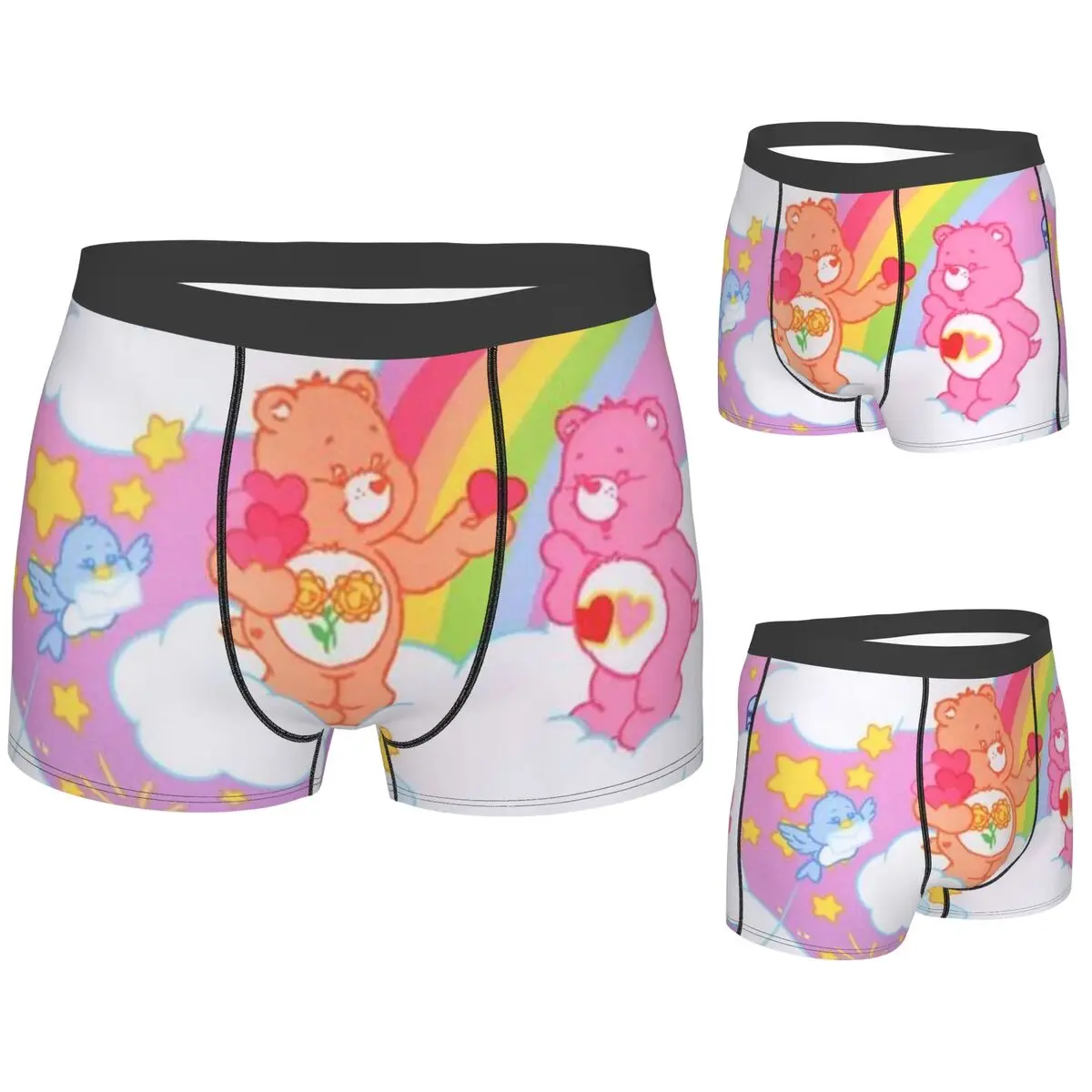

Трусы-боксеры, шорты Care Bears, радужные медведи, групповые трусы с героями мультфильмов, мужские дышащие трусы для Homme, мужской бойфренд