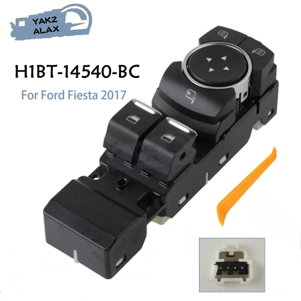 

For Ford Fiesta 2017 Front Left Driver Side Master Window Control Switch Glass Lifter Controller Button 4Pins H1BT-14540-BC