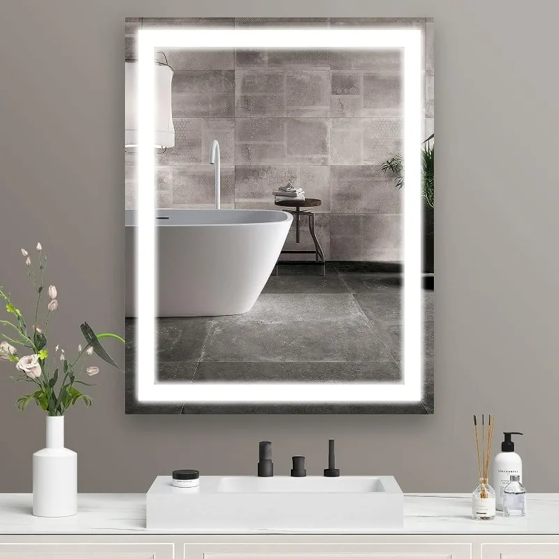 

Bathroom Mirror with Led Lights Super 6000K Bright 32x24 Inch High Definition Waterproof for Washrooms Glass Led Makeup Mirror