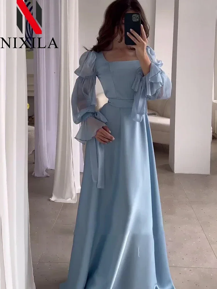 春秋の女性のドレスロングスカート膝丈妖精の森スタイルスーパーフェアリードレス女性服エレガントなパーティードレス