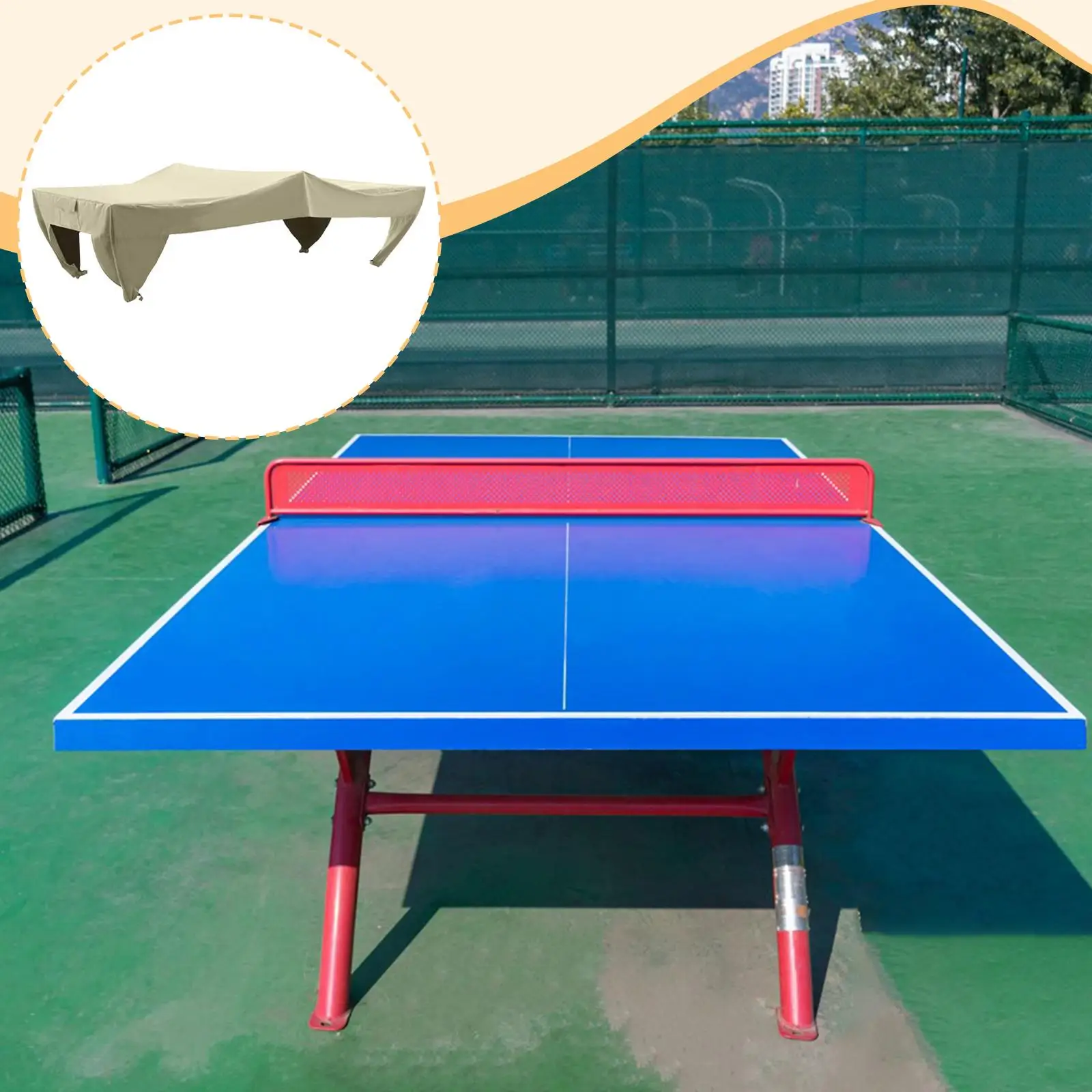 

Table Tennis Table Cover, Weather Resistant, Quick Release Buckle Protector Flat Pingpong Table Dust Cover Ping Pong Table Cover