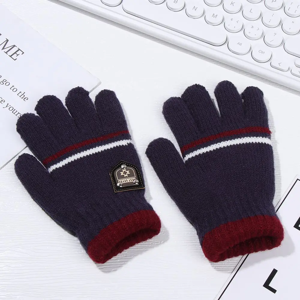 Kids Gloves Winter Full Finger Gloves Knitted Soft Children Mittens 6-12Y Boys Girls Gloves Thick Keep Warm Autumn Glove