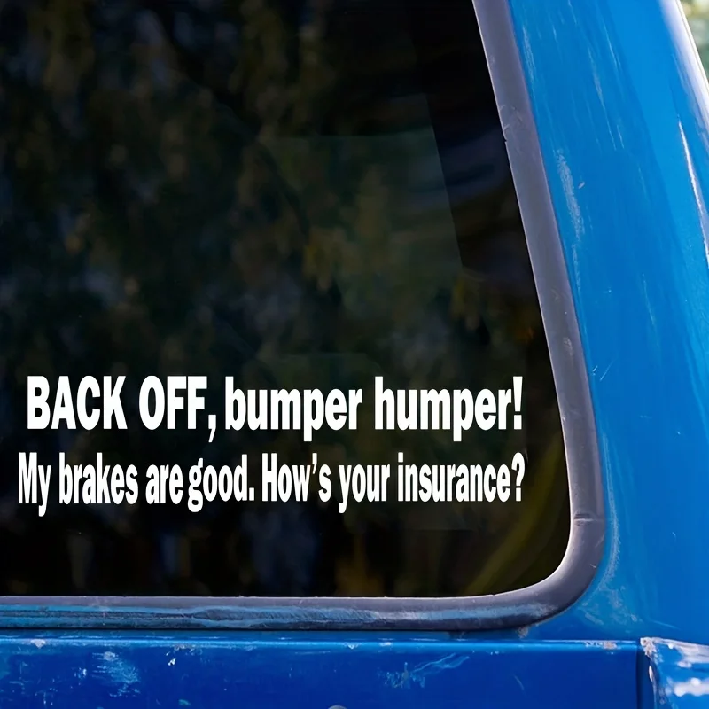 Back Off How is Your Insurance Funny Car Truck Bumper Vinyl Decal Sticker, Waterproof Removable Decals, For Car Decor