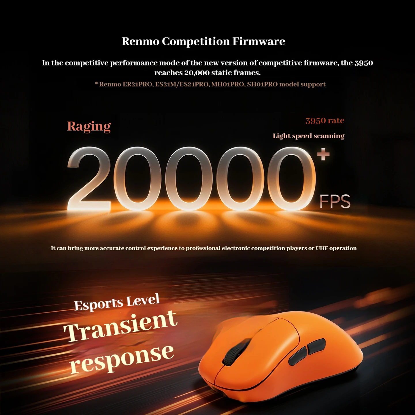 RAWM ER21 Pro Gaming Mouse Tri-mode Wireless 8k Polling Rate Paw3950 Sensor Nordic52840 Lightweight Ergonomics Wireless Mouse