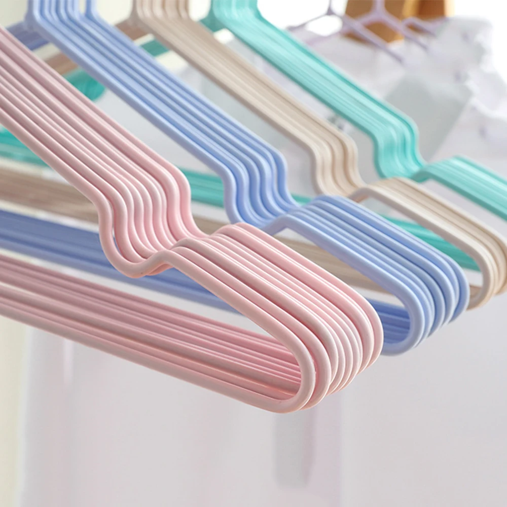 10/20pcs Metal Traceless Adult Clothes Hangers Clothing Coat Storage Rack Drying Clothesline No-slip Hanging Wardrobe Organizer