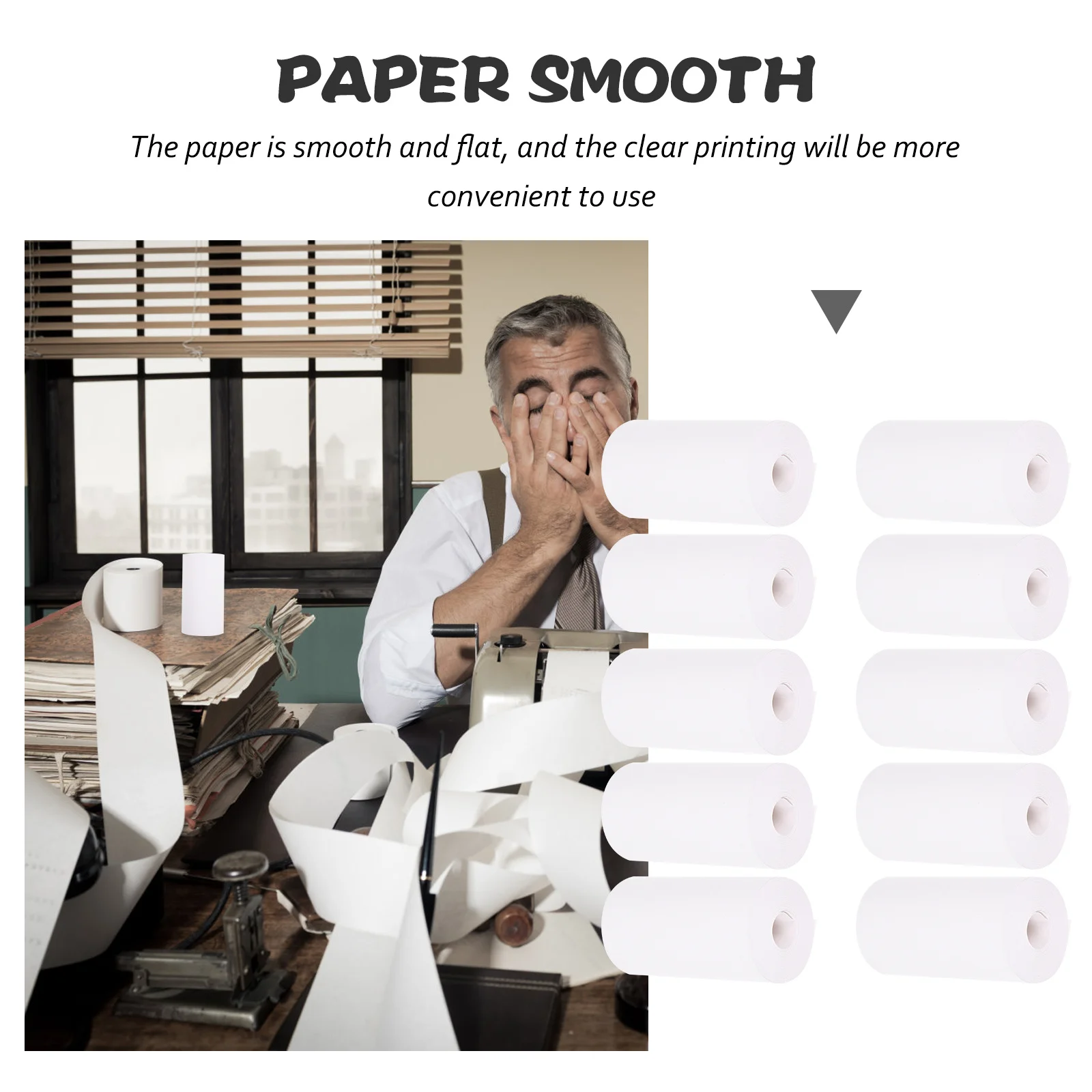 

10 Rolls White Thermal Cash Register Paper Roll Premium Quality for Thermal Pos Printer Smooth Flat Surface No Jams Reliable
