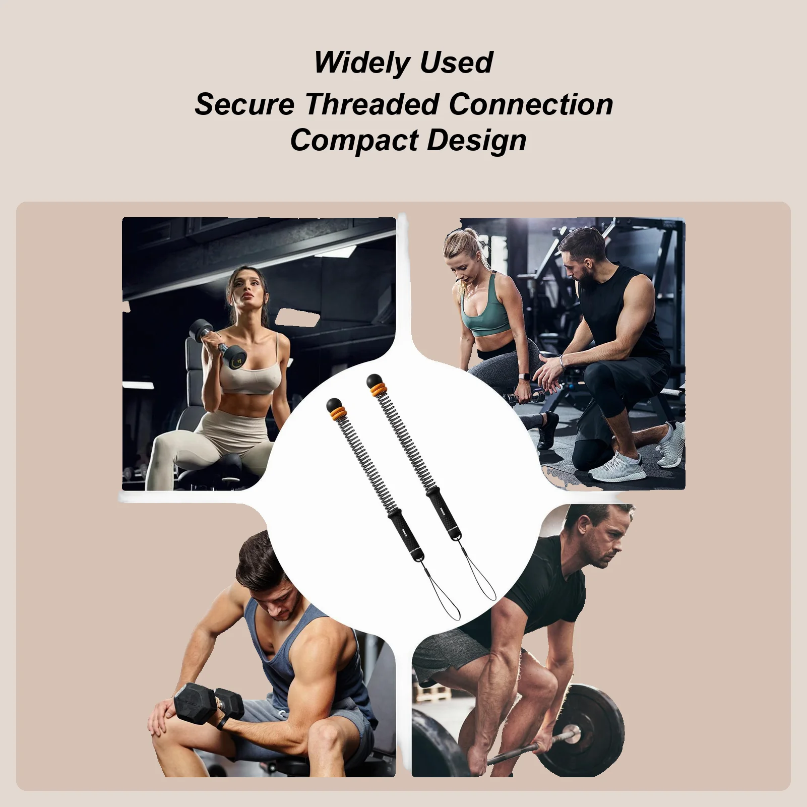 2pcs Cordless Battle Rope Multi-functional Power Training System Arm Strength Home Gym Equipment For Full Body Workout Unisex